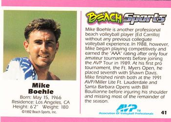 1992 Beach Sports #41 Michael Boehle Back